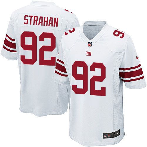 Men New York Giants 92 Michael Strahan Nike White Game Player NFL Jersey